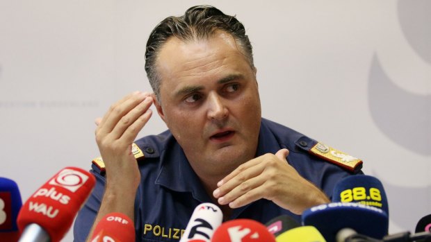 Chief of the Burgenland police  Hans Peter Doskozil on Thursday in Eisenstadt, Austria.