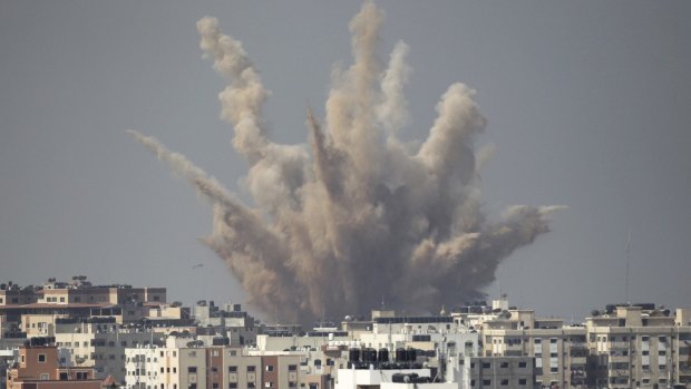 An Israeli airstrike in Gaza in August last year. 