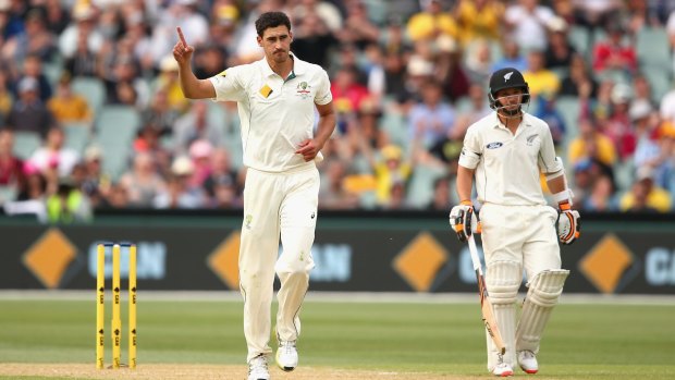 Not tickled pink: Mitchell Starc continues to raise questions about the pink ball used in the day-night test.