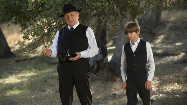 Anthony Hopkins, left, plays the park's inscrutable God Robert Ford.