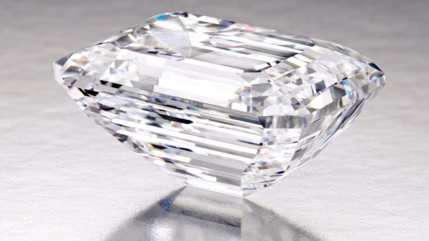 The emerald-cut white diamond York that Sotheby's will auction, expecting to fetch up to $A32 million.