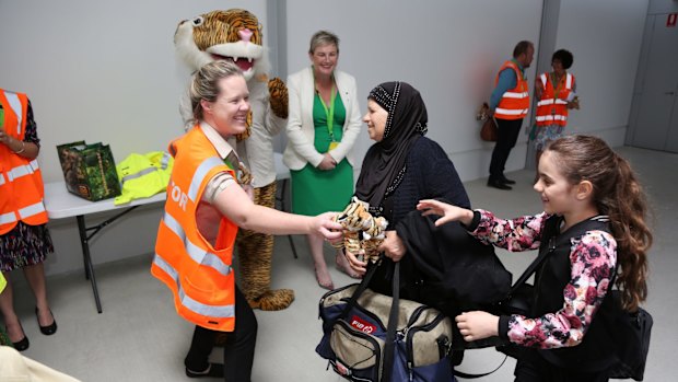 Some of the first passengers on Tigerair's revived Melbourne flights arrive at Canberra airport. 