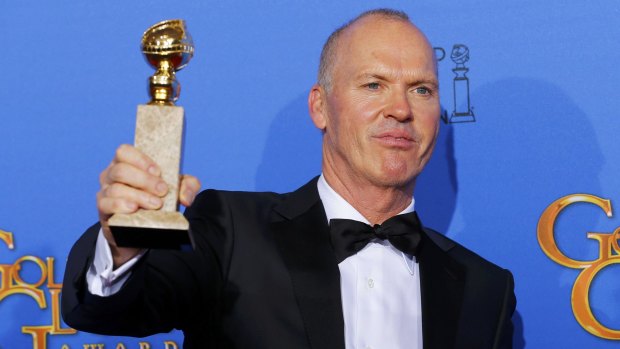 Michael Keaton victorious at the 72nd Golden Globe Awards in January. Keaton has followed this up with a star on the Hollywood Walk of Fame.