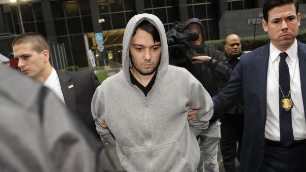 Martin Shkreli leaves court in New York in December 2015 after his arrest for alleged securities fraud.