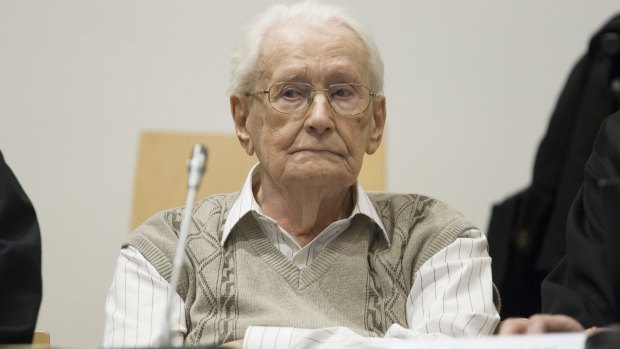 Former Nazi guard Oskar Groening is on trial for being accomplice to the murder of 300,000 people.