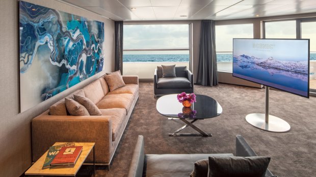 Owners Penthouse Suite Lounge on Scenic Eclipse.
