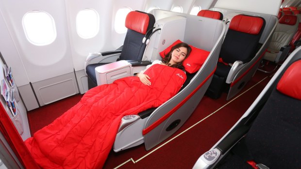 Thai AirAsia X's premium seats convert to a lie-flat bed - something most other low-cost airlines' premium seats don't offer.
