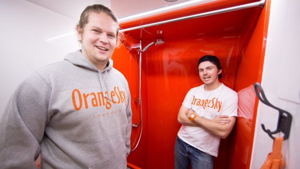 Orange Sky Laundry co-founders Lucas Patchett and Nicholas Marchesi.