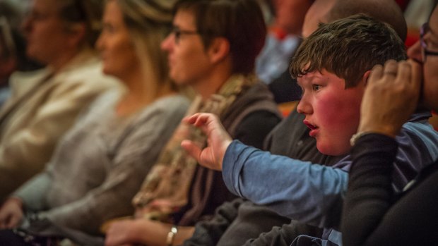 Harry McKay of the Crescent school Goulburn was jumping around in excitement about experiencing the magic of orchestral music at Llewellyn Hall School of music, Canberra. 