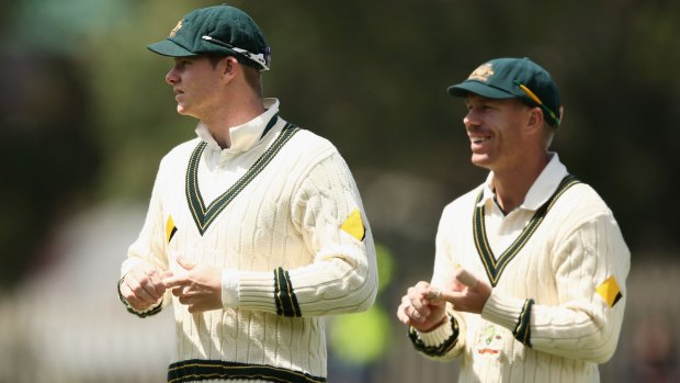 Australian cricketers Steve Smith and David Warner.
