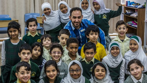 It's business as usual for Islamic School of Canberra teacher Kayis Ablahd and his year 2 pupils.