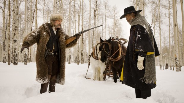 Bleak: Kurt Russell and Samuel L Jackson in <i>The Hateful Eight</i>, one of the most political films of the year.
