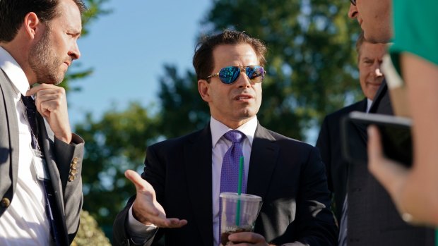 The White House's new communications director Anthony Scaramucci speaks to members of the media, July 25, 2017.