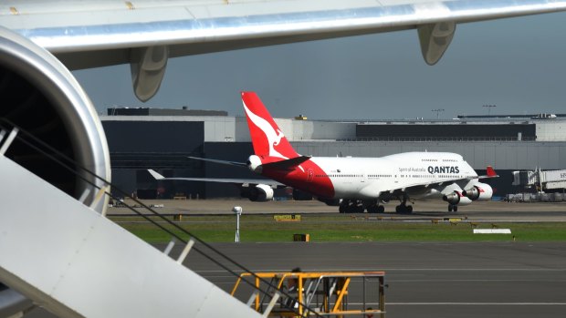 Qantas flight QF61, not pictured, was forced to return to Brisbane Airport after reports of a vibrating engine. 
