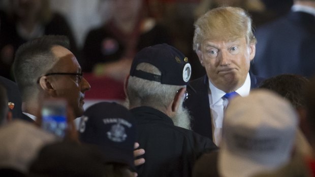 Republican presidential candidate Donald Trump campaigning in West Chester, Ohio on Sunday.