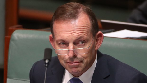 Former prime minister Tony Abbott during question time on Monday.