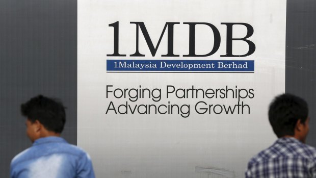 A 1 Malaysia Development Berhad (1MDB) billboard at the funds flagship Tun Razak Exchange development in Kuala Lumpur.