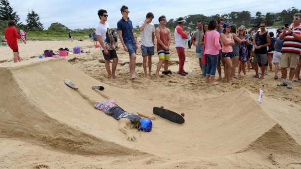 An entry to the annual sand modelling competition at Broulee Beach.