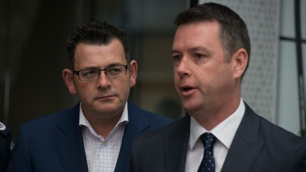 Corrections Minister Wade Noonan, (right), with Premier Daniel Andrews.