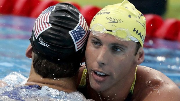 Swimming legends Michael Phelps and Grant Hackett