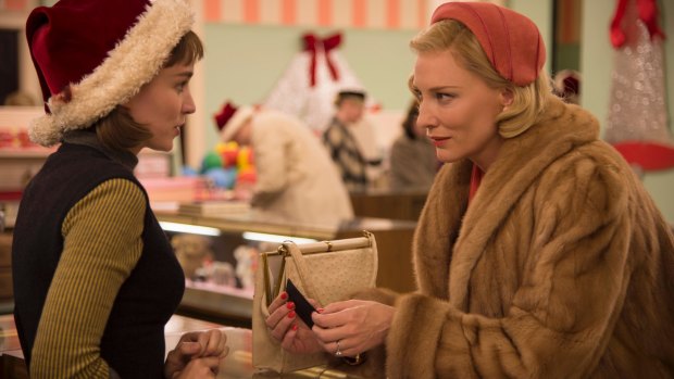 Rooney Mara and Cate Blanchett star in <i>Carol</i>.
