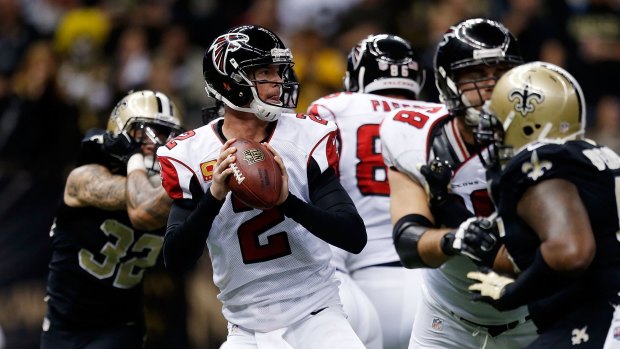 Offensive weapon: Atlanta Falcons quarterback Matt Ryan drops back to pass against the New Orleans Saints.
