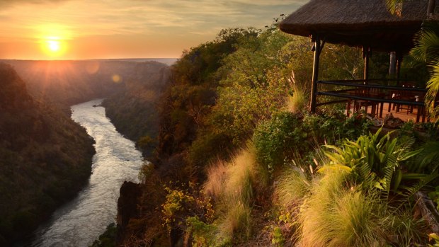 Gorges Lodge: The mighty Zambezi thunders 200 metres below.