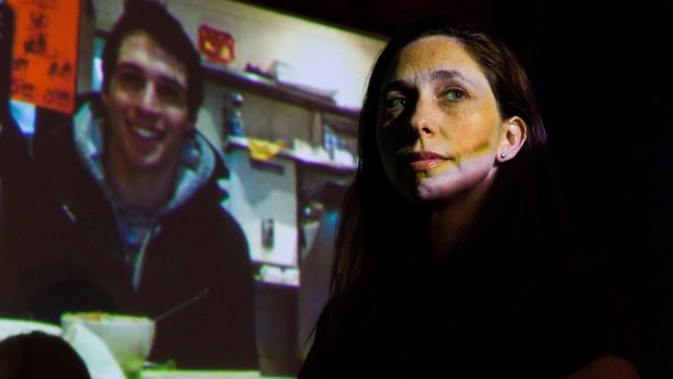 Kate O'Keeffe rehearses her one woman show <i>Losing You Twice</i>, which includes home videos featuring her brother Daniel, whose disappearance sparked a major social media campaign.