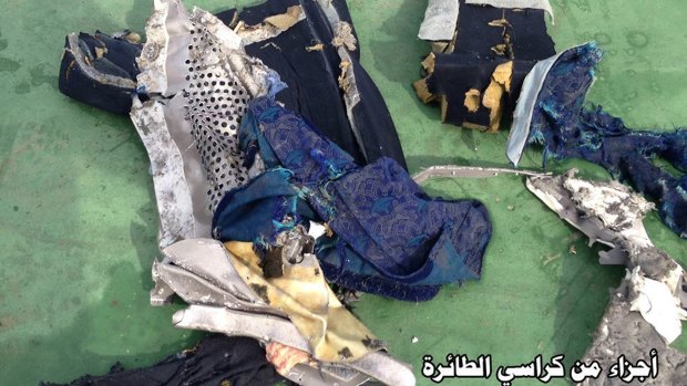 Images posted on the official Facebook page of the Egyptian Armed Forces showing part of the wreckage from EgyptAir flight 804.