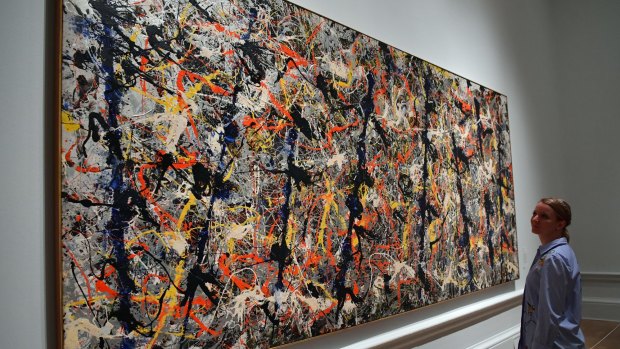 Jackson Pollock's  Blue Poles at the Royal Academy of Arts in London.