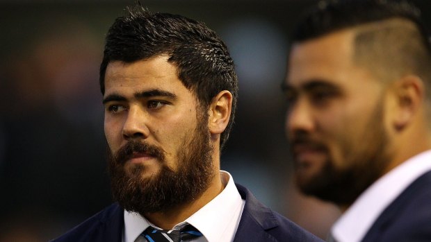 In hot water again: Suspended Sharks players David and Andrew Fifita.