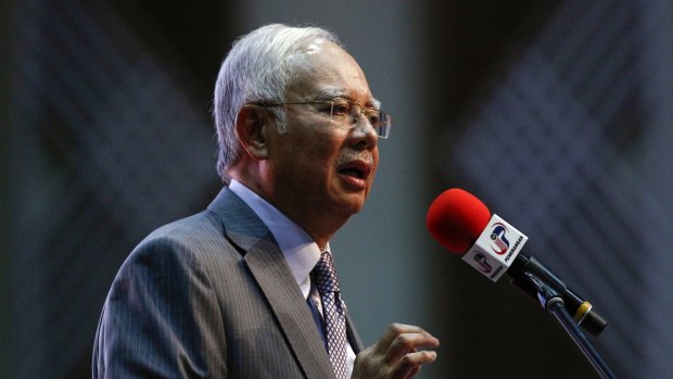 Malaysian Prime Minister Najib Razak, accused of laundering millions from the state investment fund. 