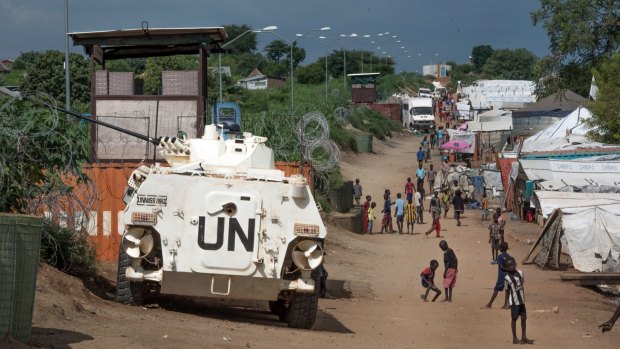 Safe haven?: A United Nations base in South Sudan's capital Juba.