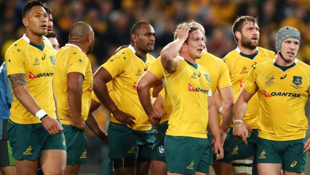 Rout: The Wallabies were well and truly thumped by the All Blacks.