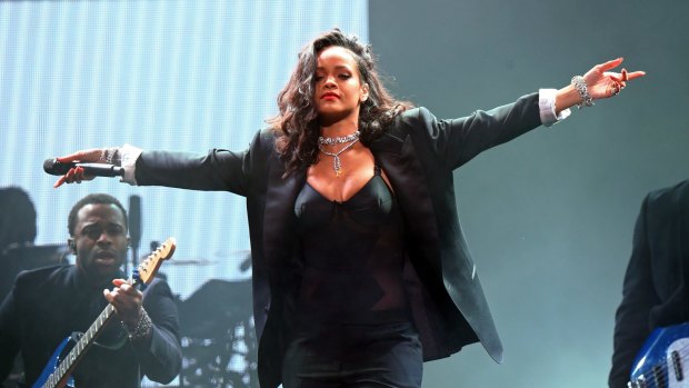 Rihanna, pictured here performing in the US last year.
