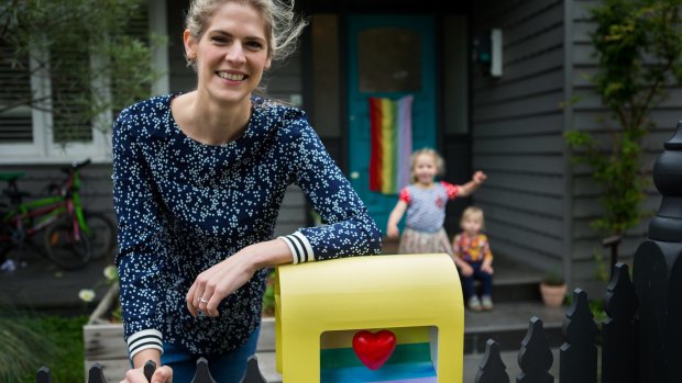 Small business owner Leah Harcourt has created Blue Bower letter box "love bombs".  