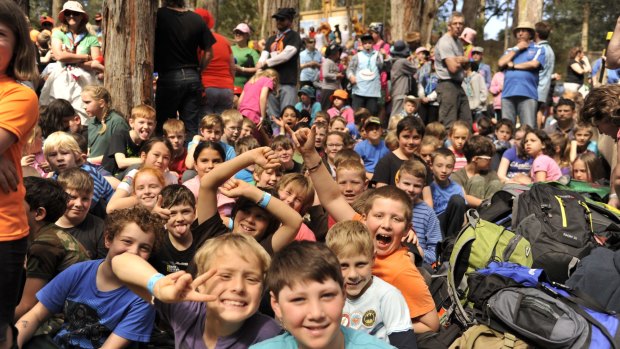 Homesickness and gastro the biggest ailments: Children at the last Cuboree camp at Gilwell Park, near Gembrook, in 2014. 