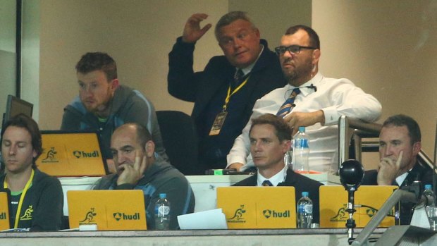 Puzzled: Wallabies coach Michael Cheika and his coaching team were confused by some of the referee's decisions in their loss to England on Saturday night.

