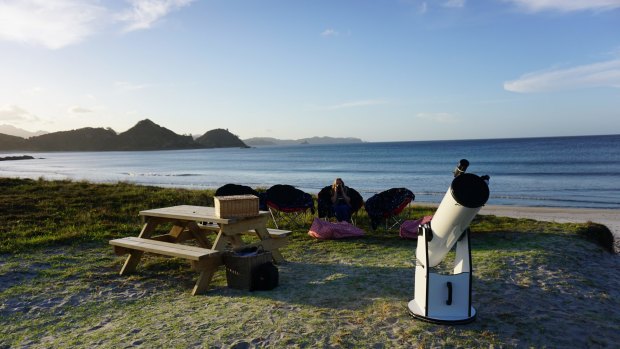 Preparing for a night's stargazing on Great Barrier Island, one of only a handful of places in the world with Dark Sky Sanctuary status.