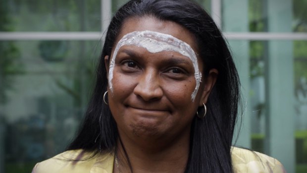 Former senator Nova Peris during an Indigenious blessing ceremony at Parliament House in 2013.