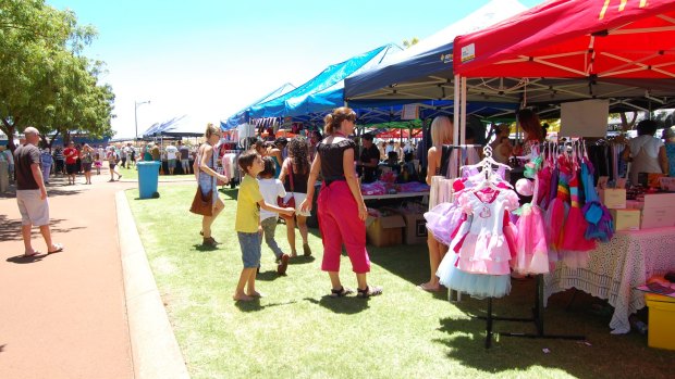 Cruise passengers visited the West End markets in Port Hedland.