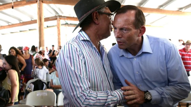 Prime Minister Tony Abbott and Warren Mundine during a visit to Arnhem Land in 2013.