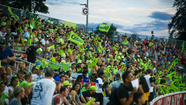 Spectators were keen for a wicket at the Men's Big Bash League match between Sydney Thunder and Melbourne Renegades. Photo: Dion Georgopoulos