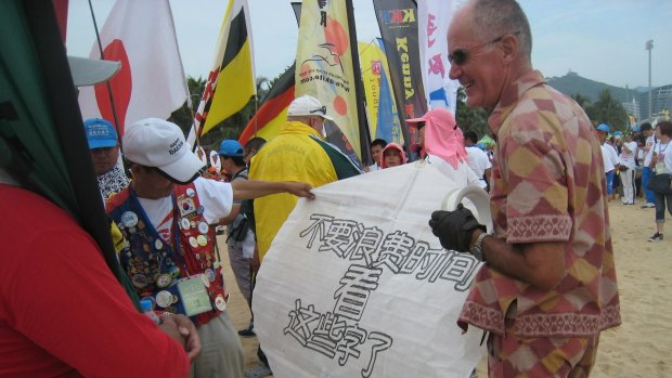 For the Festival of the Winds, Agren has brought a selection of kites that will work under different wind conditions. 