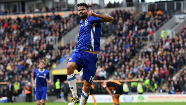 Top of the pops: Diego Costa leads the scoring charts after finding the net again.