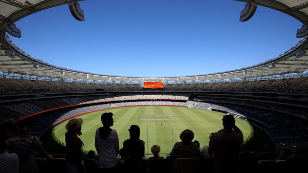 The public explores the new Optus Stadium on Sunday's community open day.