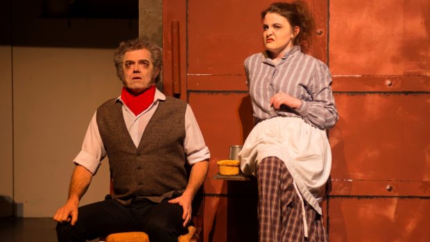 David Pearson (left, Sweeney Todd) and Meaghan Stewart (Mrs Lovett) embody the evil duo well in <i>Sweeney Todd</I>.