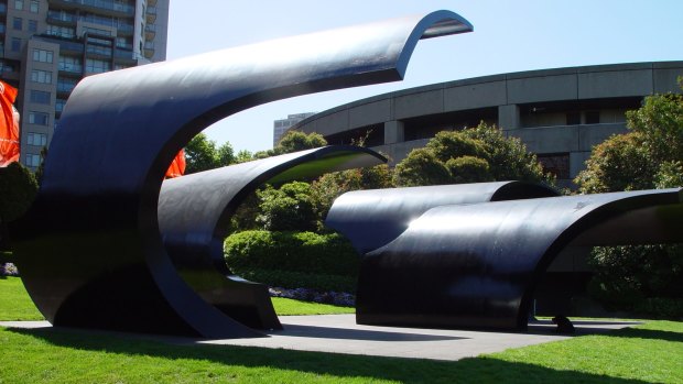 Forward Surge, Inge King's best-known work, on the lawn of the Arts Centre Melbourne.