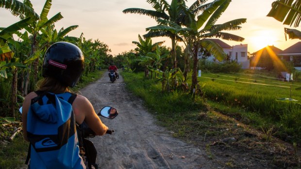 The picturesque back roads of Canggu.