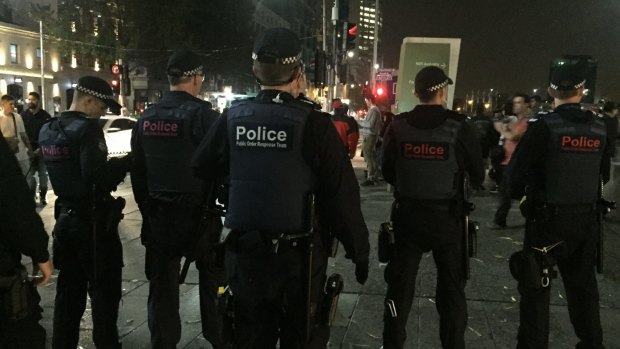 Police were out in force on Saturday night to prevent a repeat of last year's Moomba riots.